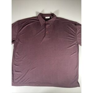 Burma Bibas Men's XL Burgundy Purple Rayon Blend Golf Polo Shirt